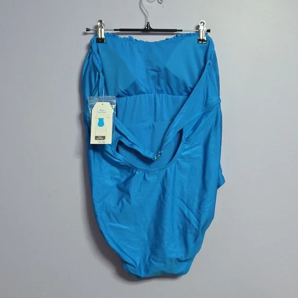 Time and Tru Vibrant Blue One-Piece Swimsuit w Detachable Straps - Picture 2 of 6